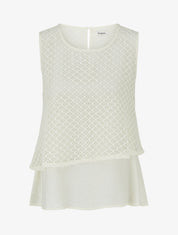 Top droit sans manches en crochet - Écru - 1