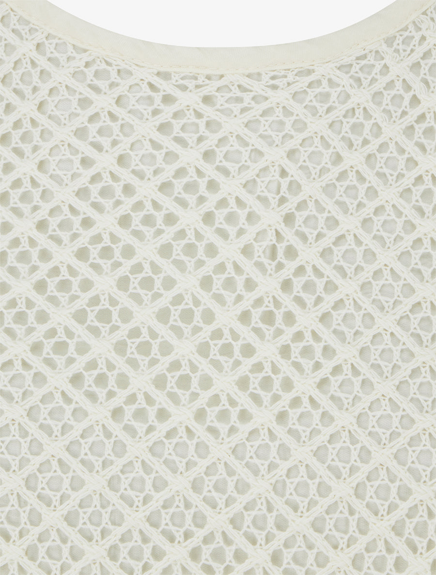 Top droit sans manches en crochet - Écru - 3