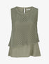 Top droit sans manches en crochet - Kaki - 1