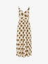 Robe longue à bretelles perlées et imprimé pois - Marron - 1