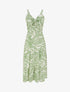Robe longue à bretelles et imprimé stylisé - Vert - 1