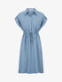 Robe droite unie à manches courtes - Bleu - 1