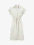 Robe droite unie à manches courtes - Beige - 1