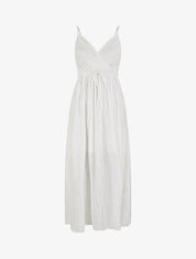 Robe élastiquée unie détail irisé - Blanc - 1
