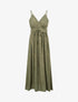 Robe élastiquée unie à détail irisé - Kaki - 1