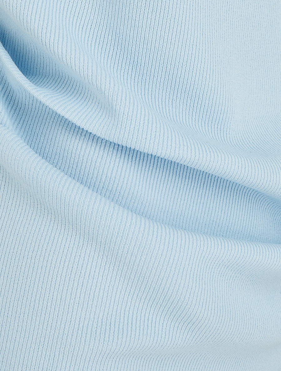 Top uni sans manches à col bénitier - Bleu ciel - 3