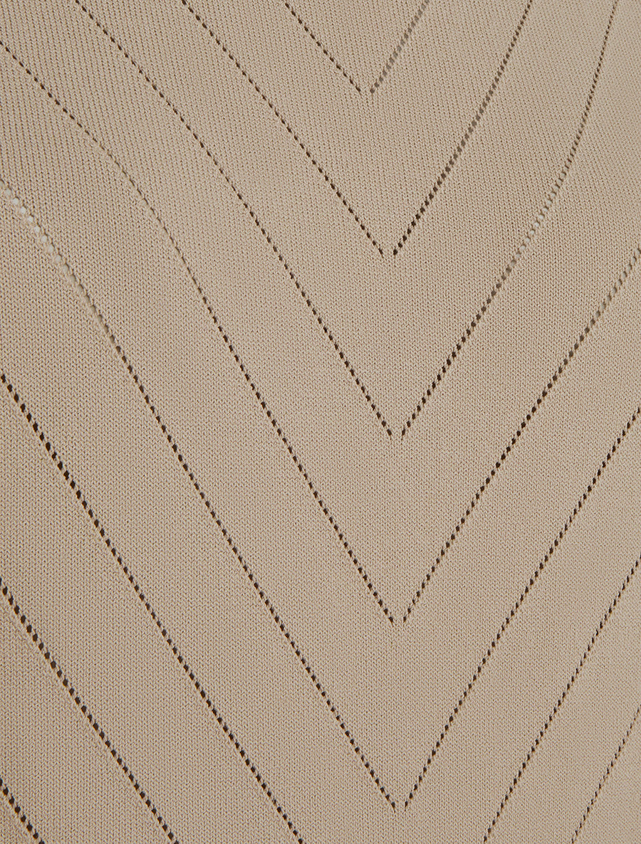 Top uni ajouré à col rond - Taupe - 3