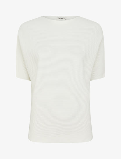 Top uni texturé à manches courtes - Écru - 1