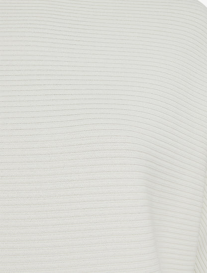 Top uni texturé à manches courtes - Écru - 3