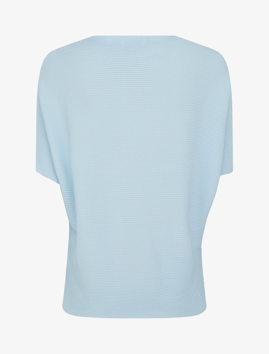 Top uni texturé à manches courtes - Bleu ciel - 2
