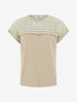 T-shirt fantaisie à épaules ajourées - Beige - 1