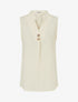 Top droit sans manches en lin mélangé - Beige - 1