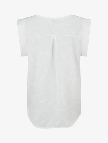 Top droit sans manches en tissu texturé - Blanc - 2