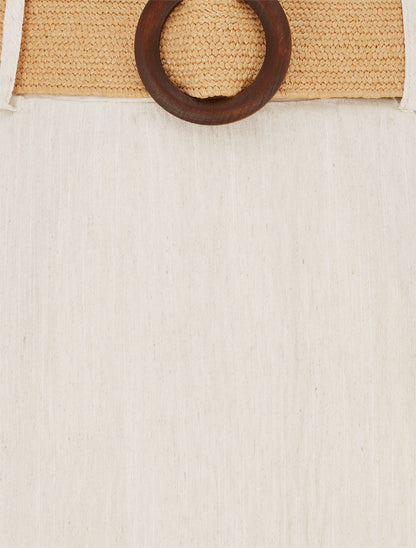 Jupe longue évasée à bords brodés - Écru - 3