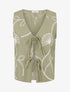 Gilet effet lin sans manches - Kaki - 1