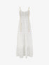 Robe longue en dentelle à bretelles tressées - Blanc - 1