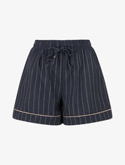 Short droit à fines rayures - Marine - 1