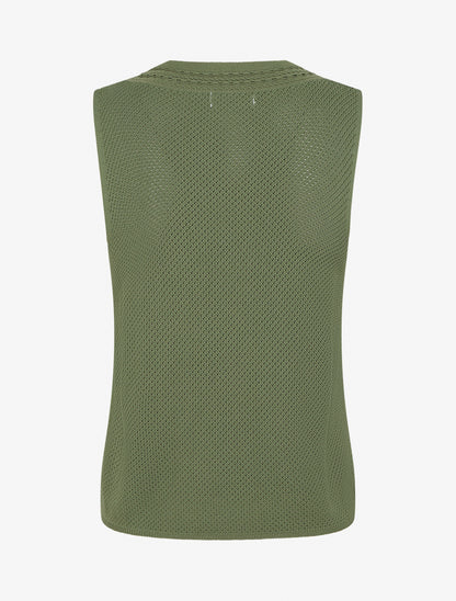 Débardeur en maille ajouré - Kaki - 2