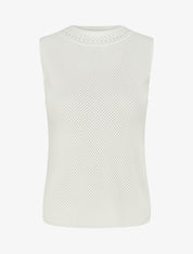 Débardeur en maille ajouré - Blanc - 1