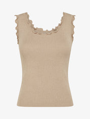 Débardeur côtelé irisé - Beige - 1