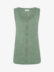 Débardeur en maille style peau de mouton - Kaki - 1