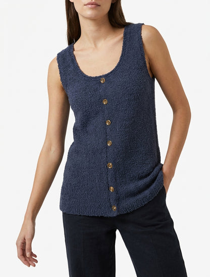Débardeur en maille style peau de mouton - Marine