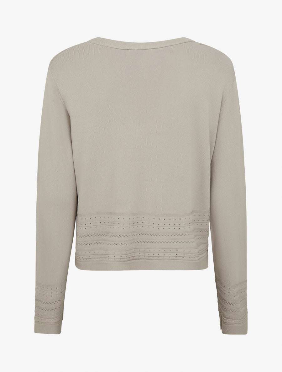 Gilet fin à col V - Taupe - 2