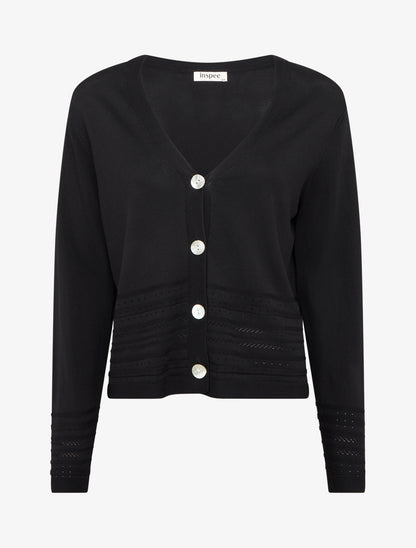 Gilet fin à col V - Noir - 1