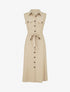 Robe chemise droite sans manches - Beige - 1