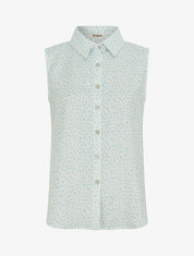 Top sans manches imprimé à pois - Turquoise - 1