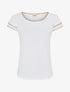 T-shirt uni à manches courtes stylisées - Blanc - 1