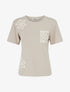 T-shirt manches courtes à poche brodée - Beige - 1