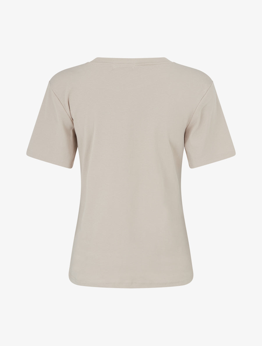 T-shirt manches courtes à poche brodée - Beige - 2