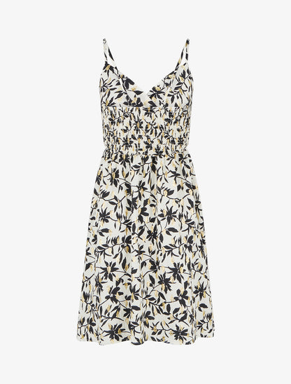 Robe imprimé feuillage à détail irisé - Blanc - 2