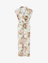 Combinaison à col cache-coeur imprimé floral - Beige - 1