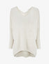 Pull long à détail dentelle au dos - Beige - 1