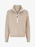 Pull droit à col montant zippé - Taupe - 1