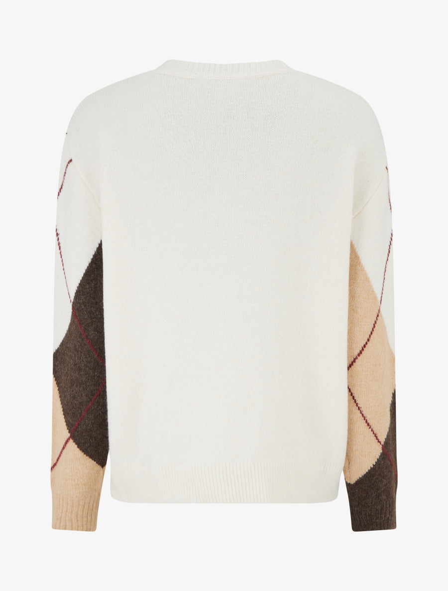 Pull en maille à imprimé color block - Beige - 2