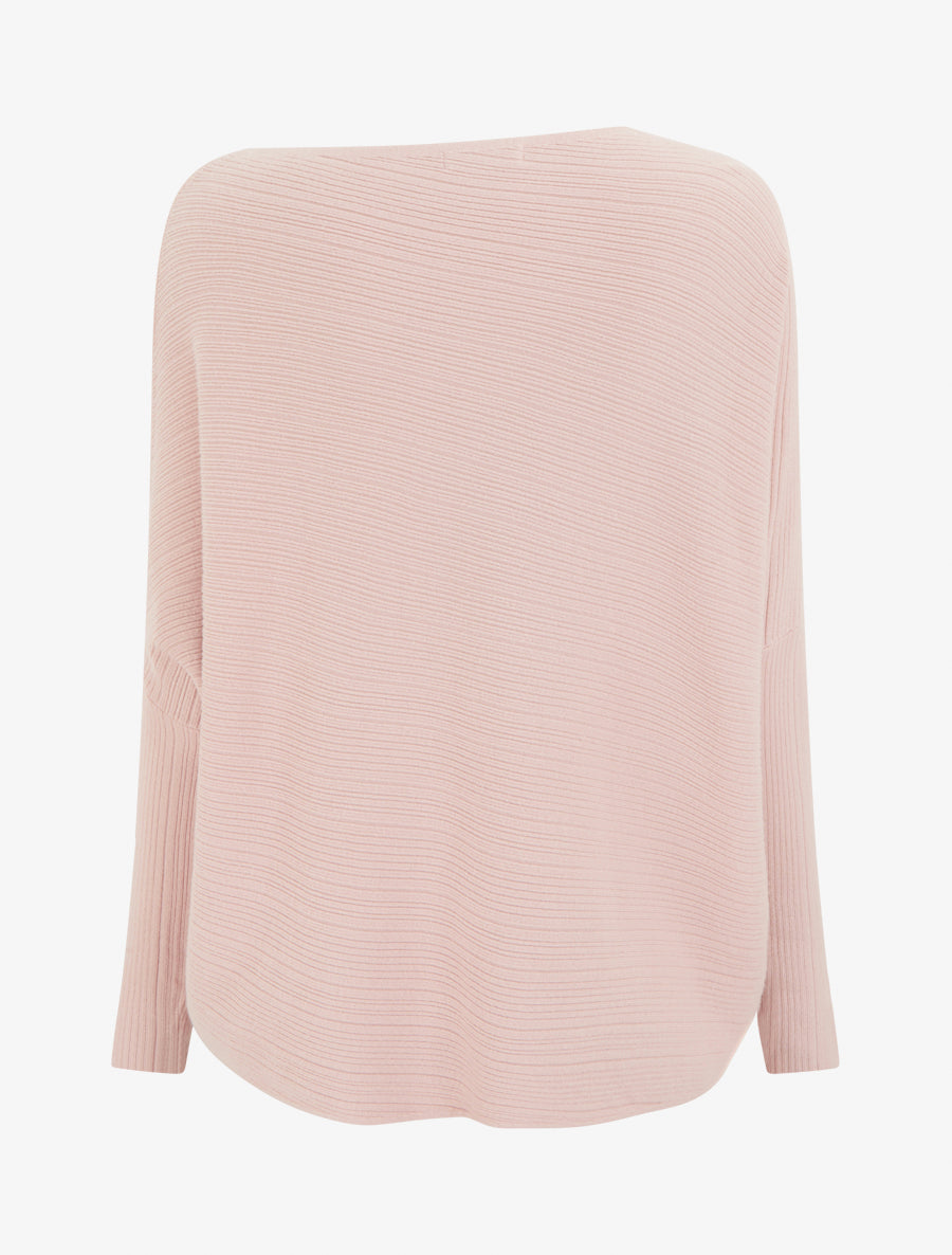 Pull ample à manches longues chauves-souris - Rose - 2