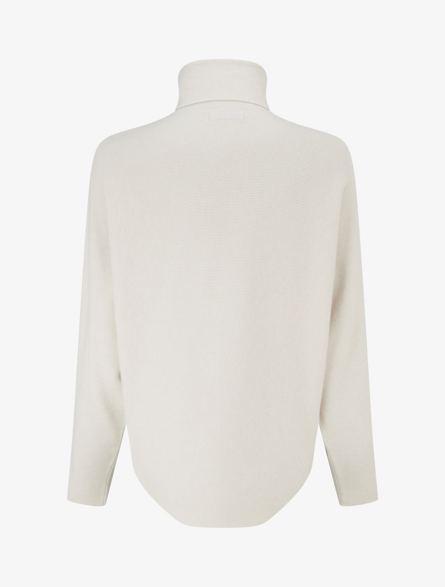 Pull uni à manches chauves-souris - Crème - 2