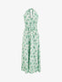 Robe longue dos nu imprimé floral - Vert menthe - 1