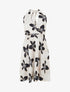 Robe mi-longue dos nu imprimé grandes fleurs - Bleu nuit - 1
