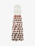 Robe longue à boutons fantaisies et imprimé gros pois - Marron - 1