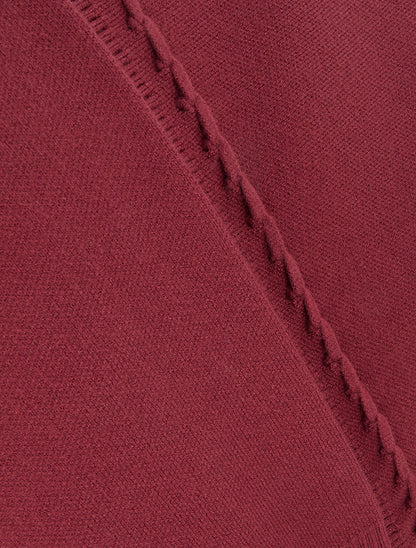 Pull ample à col montant et couture fantaisie - Bordeaux - 3