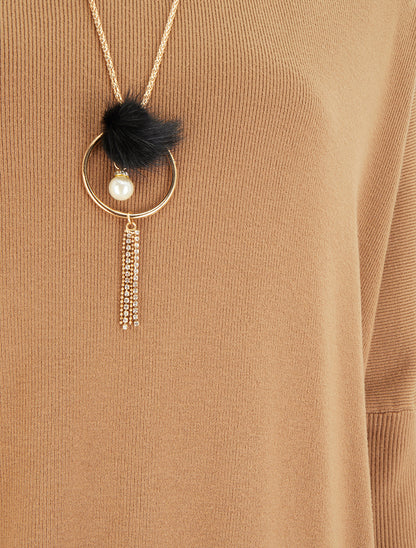 Pull long uni asymétrique - Camel - 3