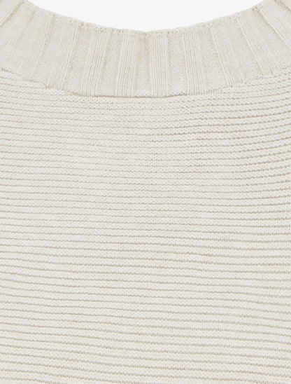 Pull ample à col montant - Taupe clair - 3