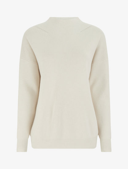 Pull droit classique à col montant - Beige - 1