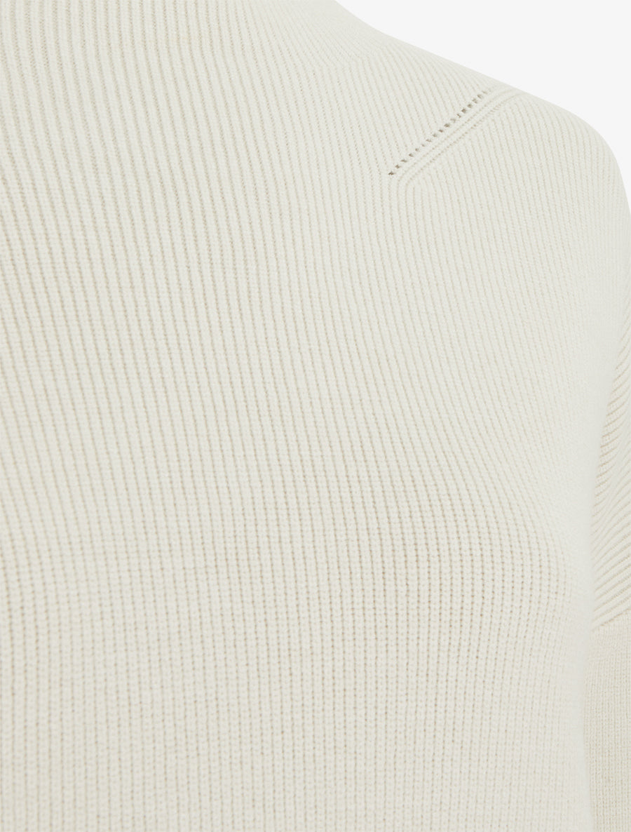 Pull droit classique à col montant - Beige - 3