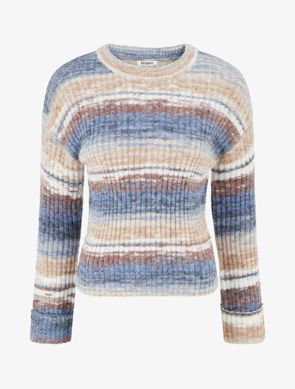 Pull coloré à manches à revers - Bleu - 1