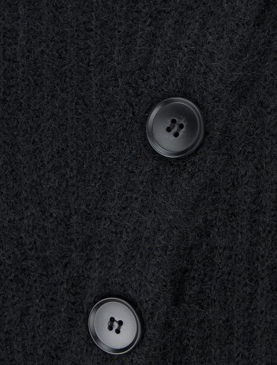 Pull uni à fermeture boutonnée - Noir - 3